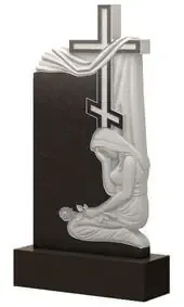 Памятник Скорбящая женщина у креста с розой