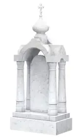 Часовня белая с арочной стелой