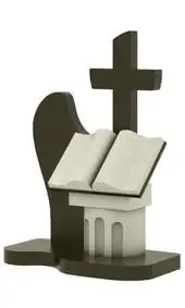 Эксклюзивный памятник с раскрытой книгой и крестом