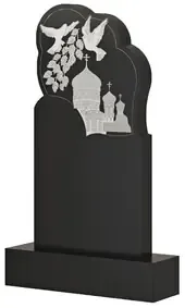 Памятник с храмом и голубями