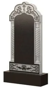 Памятник барельеф с колоннами и фигурной резьбой