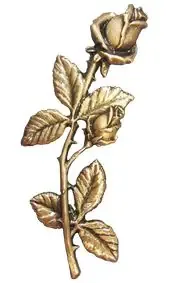 Бронзовая роза с бутоном на памятник