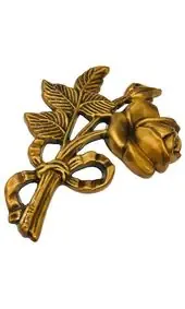 Бронзовая роза на памятник перевязанная бантом