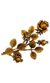 Бронзовая роза с тремя бутонами на памятник