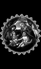 Святой на памятник Мадонна с младенцем в круглой раме