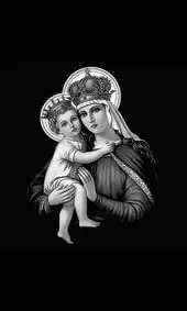 Святой на памятник икона Богородицы с младенцем